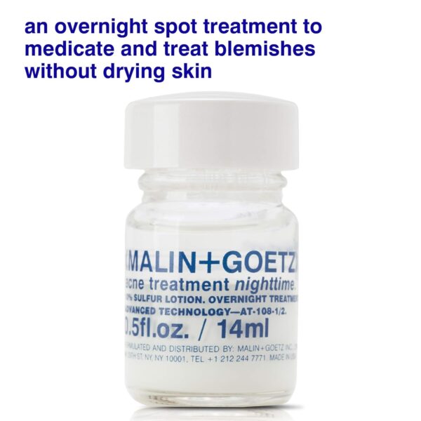 Malin + Goetz Acne Treatment Nighttime, 0.5 Fl. Oz. - Overnight Sulfur Acne Spot Treatment, Blemish Control & Scar Treatment, All Skin Types, Vegan & Cruelty Free - Image 3