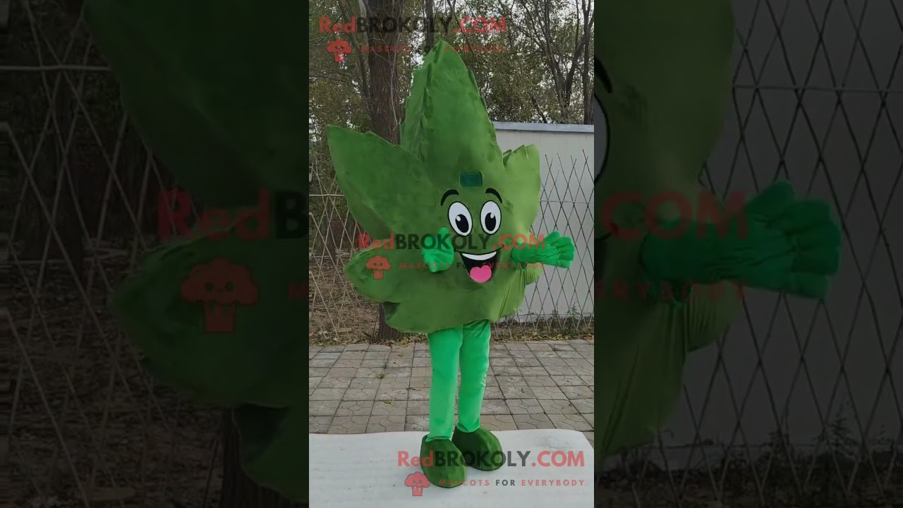 Cannabis Green Leaf Mascot Costume: Leafy Laughs & Pot Plant Pranks