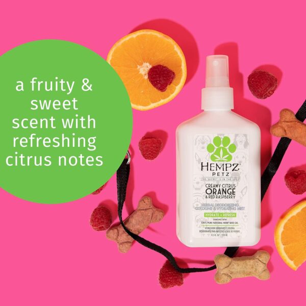 Hempz Petz Dog Cologne, Creamy Citrus Orange & Red Raspberry, 8.5 fl. oz. - Hydrating Puppy Perfume - Image 3