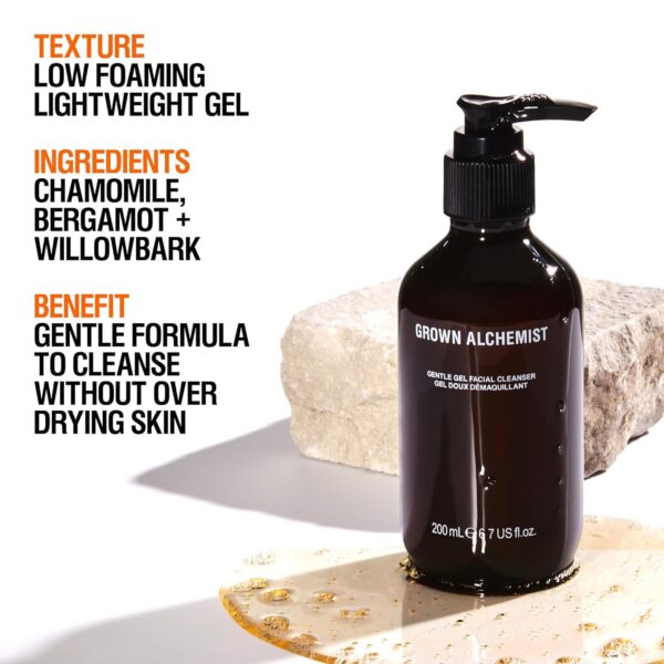 Grown Alchemist Gentle Gel Facial Cleanser with Bergamot and Rosebud. Hydrating Exfoliating Face Wash with Willow Bark, a Salicylic Acid Alternative. Natural Facewash for Men and Women - Image 2