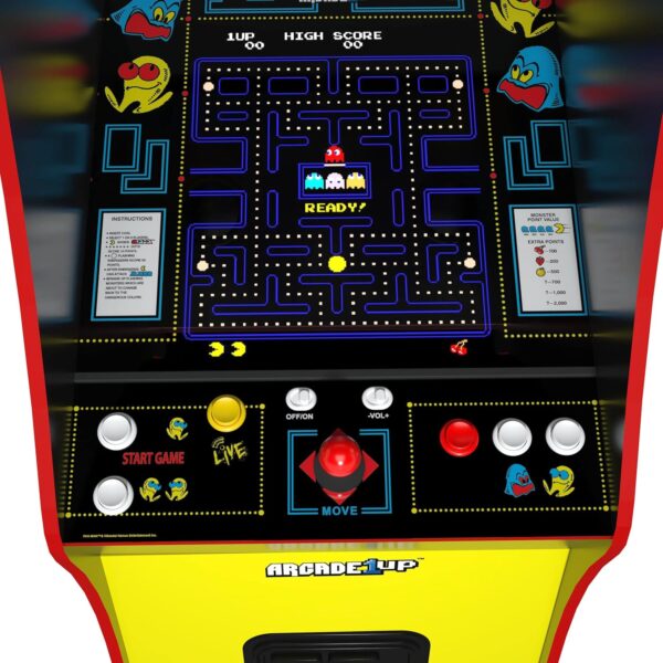 Arcade1Up PAC-MAN Deluxe Arcade Machine, built for your home, with 5-foot-tall full-size stand-up cabinet, 14 classic games, and 17-inch screen - Image 3