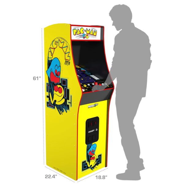 Arcade1Up PAC-MAN Deluxe Arcade Machine, built for your home, with 5-foot-tall full-size stand-up cabinet, 14 classic games, and 17-inch screen - Image 4