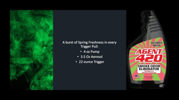 AGENT 420-22 oz Cannabis Odor Destroying Spray for Eliminating Cigarette Smoke or Most Unwanted Odors In Your House, Car or Apartment - Freshen Up The “Joint” (Cucumber Watermelon, 22 Ounce) - Image 5