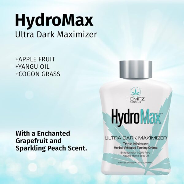 HEMPZ Hydromax Maximizer - Herbal Moisturizing Self Tanning Lotion for Tanning Beds, Beach, Sun 13.5 Fl OZ - Image 3