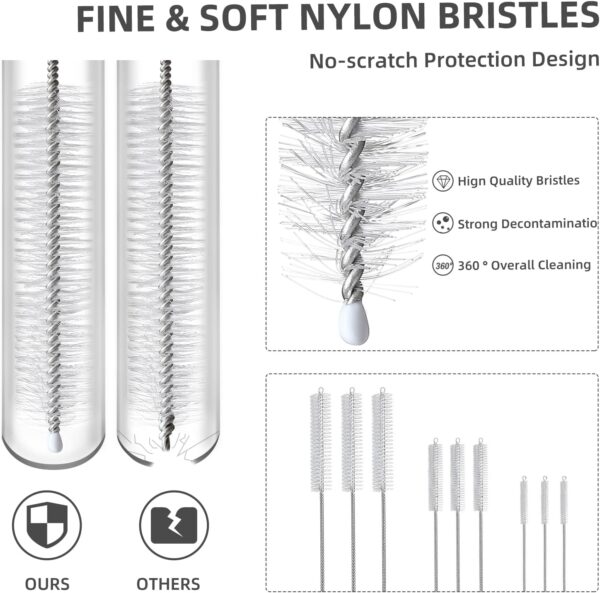 9-Piece Straw Cleaner Brush Kit for Stanley - (3-Size) Extra Long Pipe Cleaners, Straw Cleaning Brush for Tumbler, Sippy Cup, Bottle and Tube - Image 7