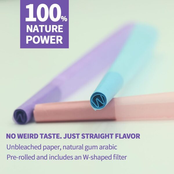 MUFSTILL 100 PACK Colorful Rolling Paper Cone 108 MM | Natural King Size Pre Rolled Cones with Loader and Packing Sticks - Image 2