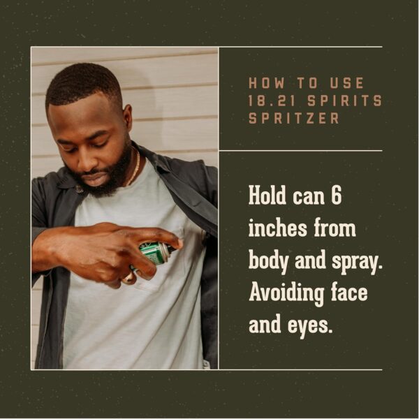 18.21 Man Made Men’s Spirits Spritzer, 3.4 oz. - Long-Lasting All Over Body Spray with Masculine Aromatics - Gifts for Him - Image 3