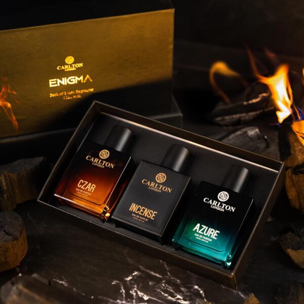 Enigma Perfume Gift Set For Men - Set of 3 Premium Long Lasting EDP | Spicy Woody & Citrusy Luxury Fragrances | Azure, Incense & Czar Perfumes 50ml Each - Image 5