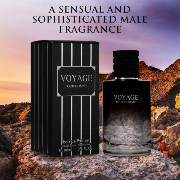 Voyage for Men Eau De Parfum - Sophisticated Male Fragrance Composition of bergamot, Pepper, Lavender, Star Anise & Nutmeg - Base of Peppery & Vanilla - Go-To Daily Scent - Elegant 100ml Bottle - Image 4