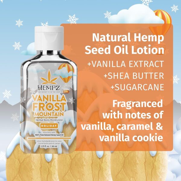 Hempz Limited Edition Vanilla Frosted Mountain Body Lotion Moisturizer (2.25 Oz) – Holiday Body Lotion for Women or Men with Dry or Sensitive Skin - Hydrating Face Moisturizer for Daily Radiance - Image 3