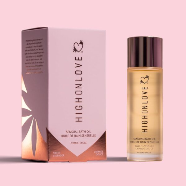 HIGHONLOVE Bath Oil - Natural Bath & Body Oil Made with Nourishing Hemp Seed Oil and Soothing Lavender Oil - Calming Moisturizer for Tired, Sensitive Skin (100ml) - Image 3