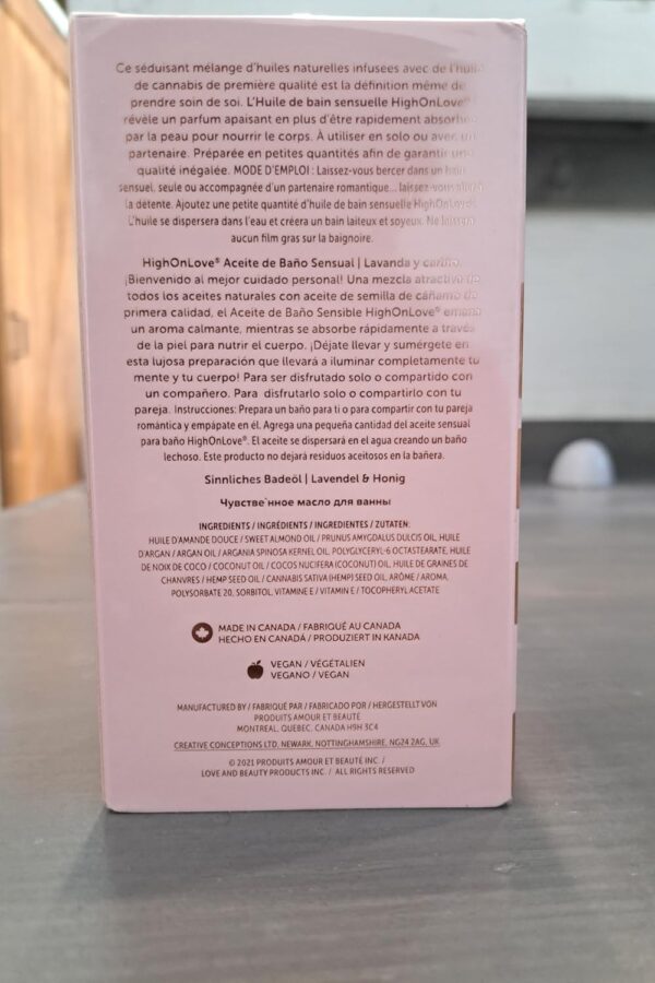 HIGHONLOVE Bath Oil - Natural Bath & Body Oil Made with Nourishing Hemp Seed Oil and Soothing Lavender Oil - Calming Moisturizer for Tired, Sensitive Skin (100ml) - Image 8