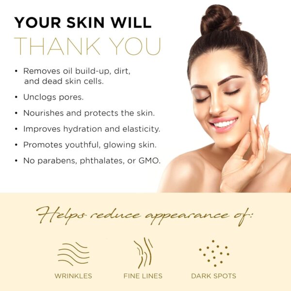24K Gold Firming Peel Off Face Mask – Removes Blackheads, Dirt & Oils | Firms Lifts & Moisturizes | Reduces Wrinkles, Fine Lines & Acne Scar - 150mL - Image 4