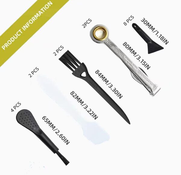 Brushes Scrapers & Spoons Kit for Kitchen Use Include 2 Packs Stainless Steel 3 in 1 Pipe Cleaners Tool, 10 Pcs 2 Types of Scrapers, 6 Pcs 2 Types of brushes, 1Pcs plastic jar and A Storage Box - Image 2