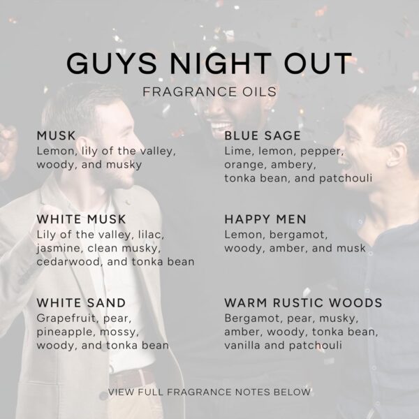 Eternal Essence Oils Guy's Night Out Set of 6 Premium Fragrance Oils - Includes Including Happy Men, Blue Sage, White Sand, Warm Rustic Woods, Musk, and White Musk Scented Oils - 10ML - Image 2
