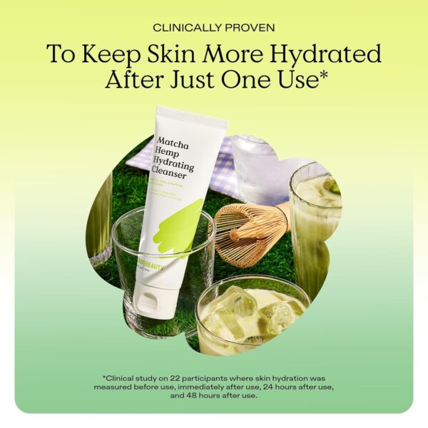 KraveBeauty Matcha Hemp Hydrating Cleanser - Daily Gentle Non-Stripping Face Wash Enriched with Matcha and Hemp Seed Oil, for All Skin Types, Vegan and Cruelty Free, 4.05 fl oz - Image 7