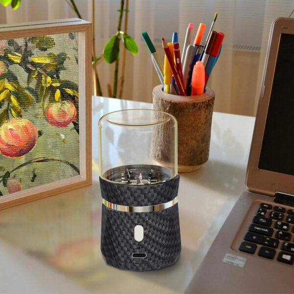 Unique Electric Herb Grinder, Small Spice Grinder Electric herb Grinders Mini Size 2x3.5inches with 2pcs 1.7oz/50ml Glass Jar Herb Jar Portable Grinders Rechargeable Automatic herb Grinder - Image 5