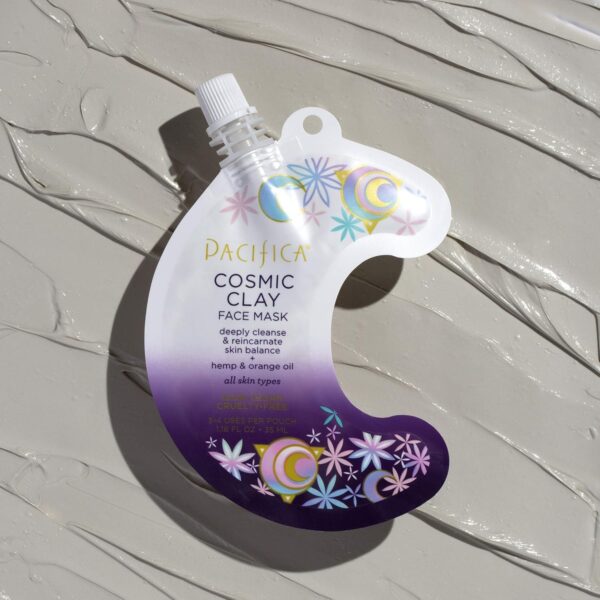 Pacifica Cosmic Clay Face Mask, Deep Cleansing Pore-Minimizer Clay Mask for Blemishes & Oily Skin, Skin-Balancing Detox Facial with Hemp, Acai & Orange Oil, Clean Beauty Vegan, 1.18 oz - Image 4