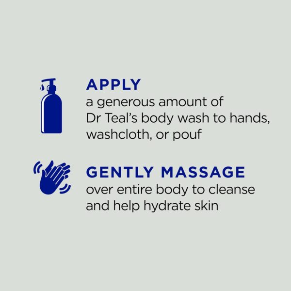 Dr Teal's Body Wash with Pure Epsom Salt, Cannabis Sativa Hemp Seed Oil, 24 fl oz (Pack of 2) - Image 3