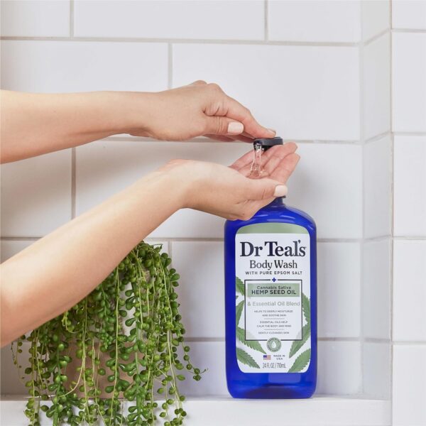 Dr Teal's Body Wash with Pure Epsom Salt, Cannabis Sativa Hemp Seed Oil, 24 fl oz (Pack of 2) - Image 5