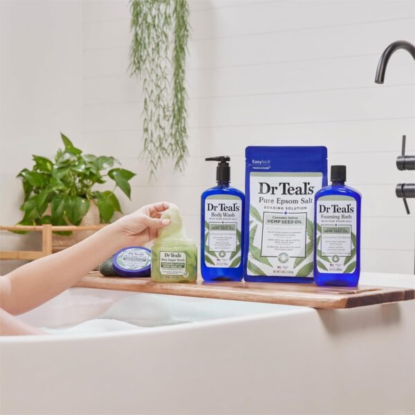 Dr Teal's Body Wash with Pure Epsom Salt, Cannabis Sativa Hemp Seed Oil, 24 fl oz (Pack of 2) - Image 6