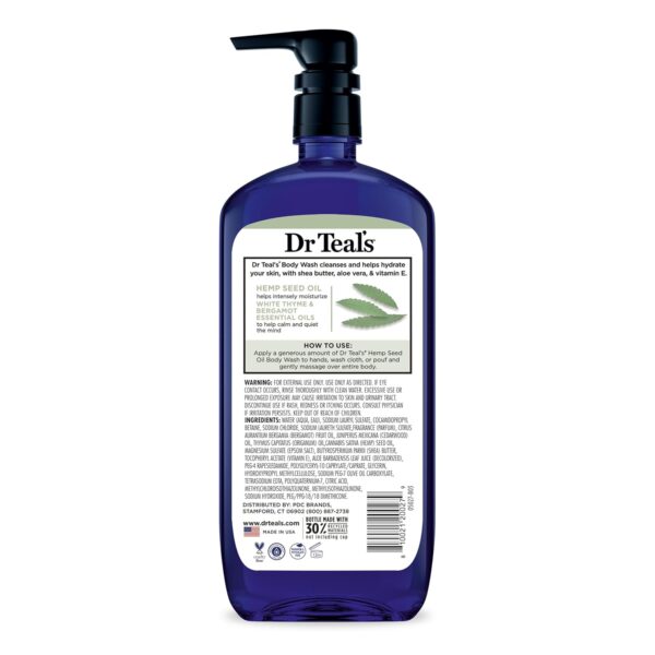 Dr Teal's Body Wash with Pure Epsom Salt, Cannabis Sativa Hemp Seed Oil, 24 fl oz (Pack of 2) - Image 11