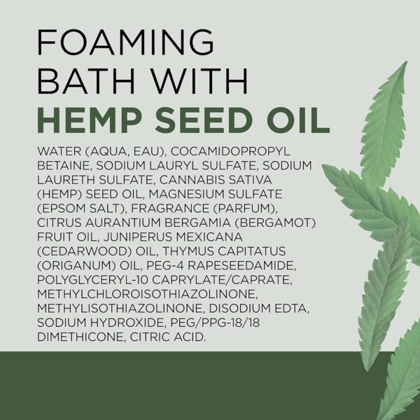 Dr Teal's Foaming Bath with Pure Epsom Salt, Cannabis Sativa Hemp Seed Oil, 34 fl oz (Pack of 4) - Image 9