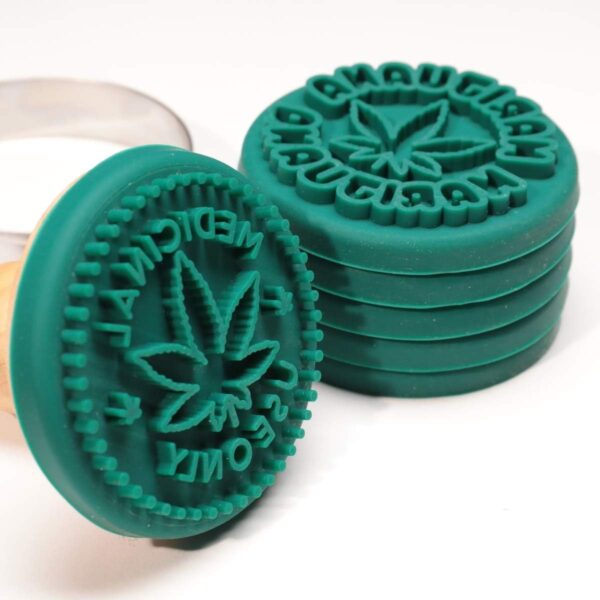 PJ BOLD Marijuana Silicone Cookie Stamps, Stainless Steel Cookie Cutter, Wood Handle, Party Novelty Gift, 6 Stamp Set - Image 6