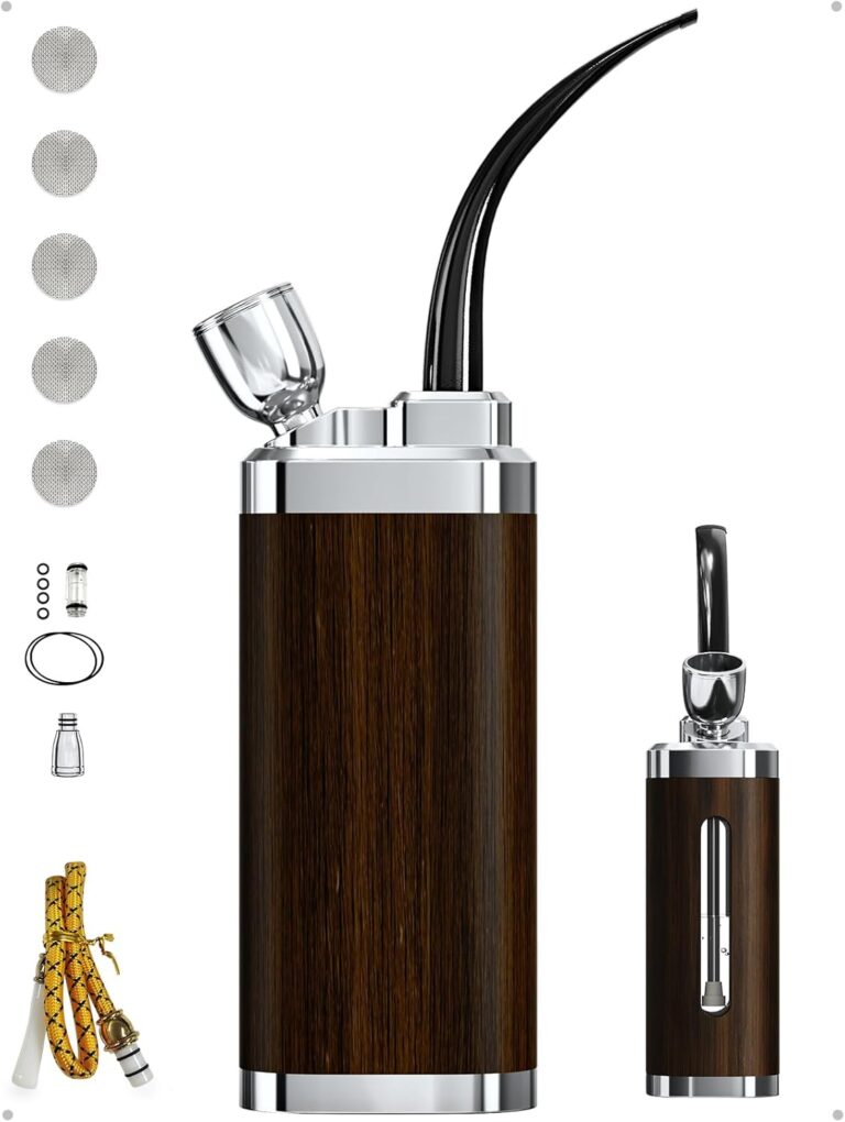 Portable Hookah Set – Mini Shisha Hookah Set for Travel, Compact Hookah Set for Single Smoker with Wood Grain Finish
