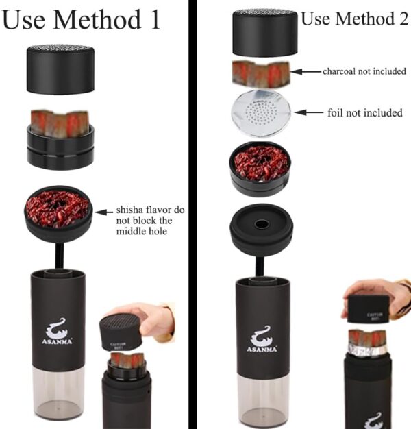 ASANMA Car Hookah, Portable Hookah Set Travel Hookah Small Hookahs Mini Hookah Shisha for Car Outdoor Travel Shisha Sheesha Narguiles Smoking - Image 5