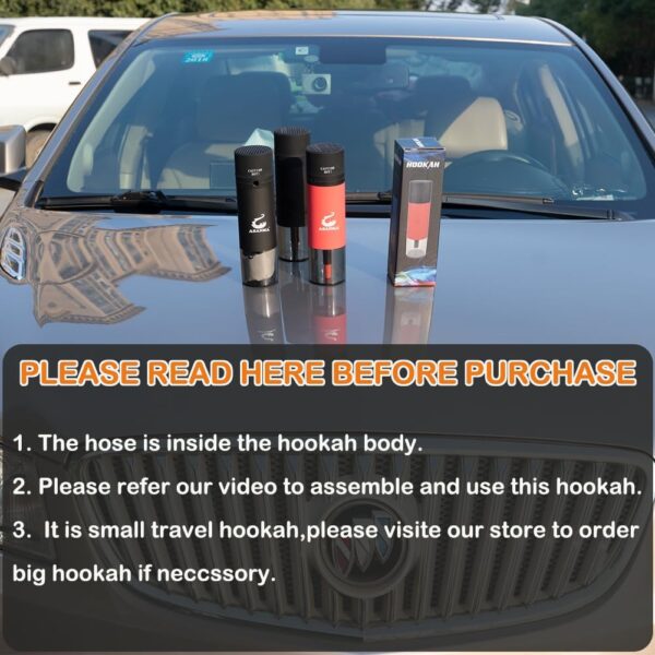 ASANMA Car Hookah, Portable Hookah Set Travel Hookah Small Hookahs Mini Hookah Shisha for Car Outdoor Travel Shisha Sheesha Narguiles Smoking - Image 7