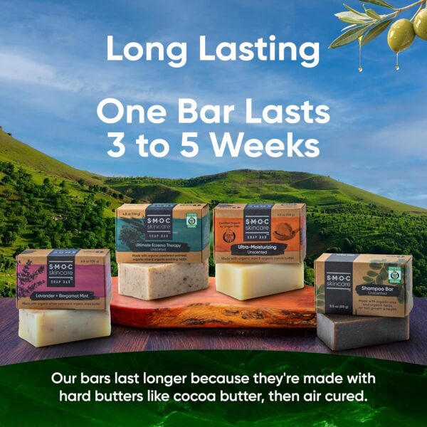 4 Soap Ultra Moisturizing Gift Set - Certified Organic - made with only Food-Grade Ingredients - Vegan, All Natural, Luxury Gift Set - Comes with Soap Saver Bag - Image 2