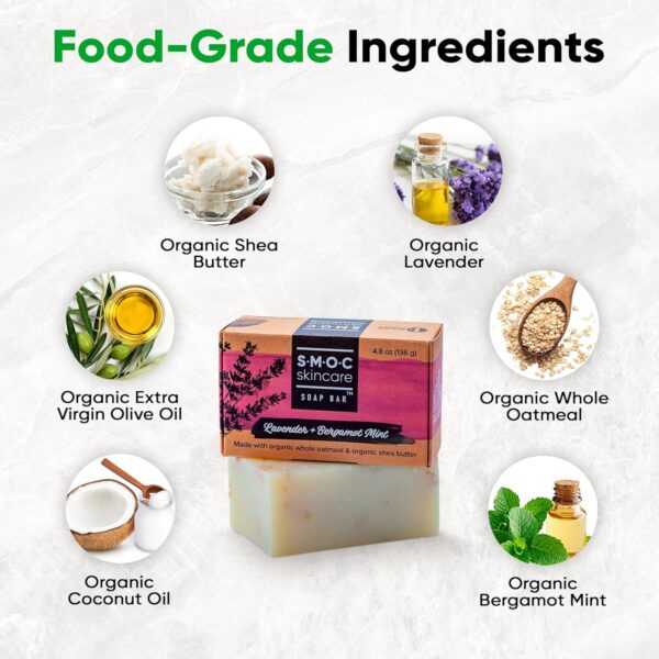 4 Soap Ultra Moisturizing Gift Set - Certified Organic - made with only Food-Grade Ingredients - Vegan, All Natural, Luxury Gift Set - Comes with Soap Saver Bag - Image 3