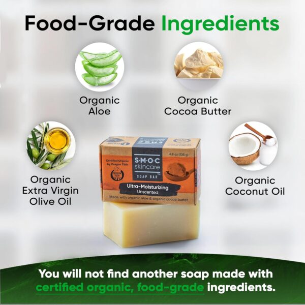 4 Soap Ultra Moisturizing Gift Set - Certified Organic - made with only Food-Grade Ingredients - Vegan, All Natural, Luxury Gift Set - Comes with Soap Saver Bag - Image 4