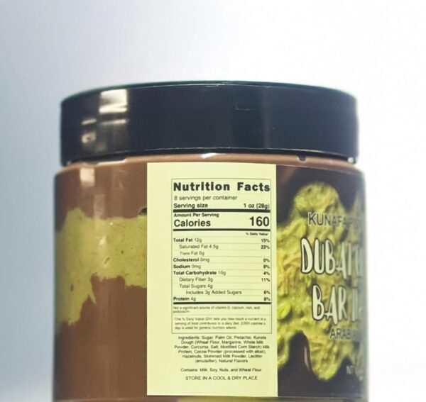 Dubai Chocolae Jar - Gourmet Rich Pistachio Kunafa Chocolate Treat, Crunchy & Creamy Kunafa Pistachio Chocolate Spread Delight [Choose Flavor & Size] (8 oz, Milk Chocolate) - Image 4