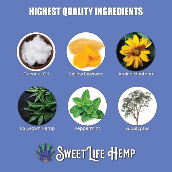 Sweet Life | Hemp Salve Stick | 3000mg | Organic Botanical Balm | Twist-Up Applicator | Small Business | Muscle & Joint Comfort - Image 6