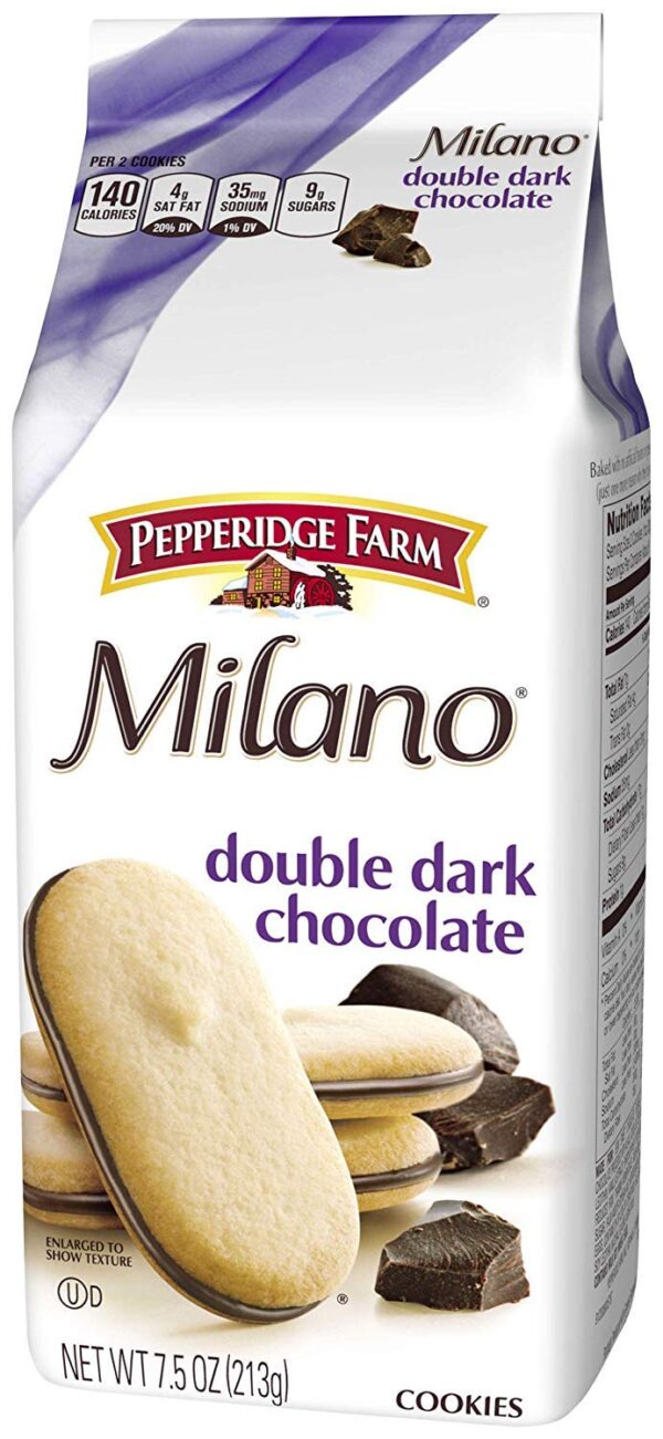 Pepperidge Farm Milano Cookies, Double Dark Chocolate, 3 Bags, 7.5 oz. Each - Image 2