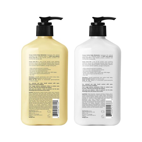 Hempz Body Lotion - Sweet Pineapple & Honey Melon + Coconut & Watermelon Daily Moisturizing Cream, Shea Butter, Aloe - Skin Care Products, Hemp Seed Oil - 17 fl oz, 2-Pack Bundle - Image 2
