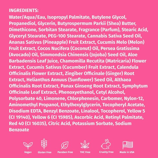 Hempz Body Lotion - Sweet Pineapple & Honey Melon + Coconut & Watermelon Daily Moisturizing Cream, Shea Butter, Aloe - Skin Care Products, Hemp Seed Oil - 17 fl oz, 2-Pack Bundle - Image 9