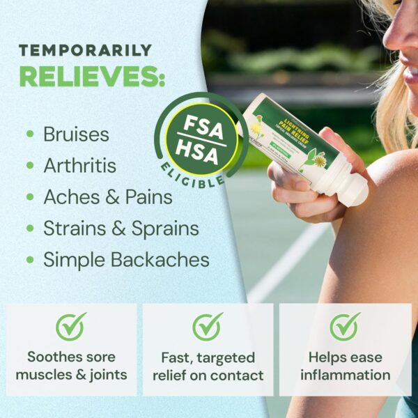 Ebanel Pain Relief Roll On for Arthritis, Foot, Back, Joint, Neck, Strains & Sprains with Menthol, Camphor, Arnica, Emu Oil, MSM, Boswellia, Targeted Muscle Pain Relief Roll On - Image 2