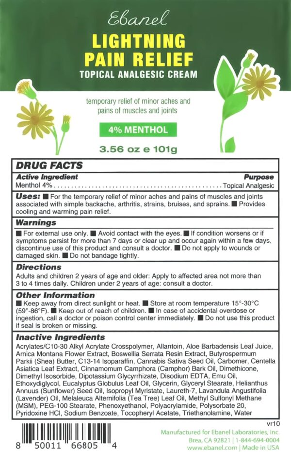 Ebanel Pain Relief Roll On for Arthritis, Foot, Back, Joint, Neck, Strains & Sprains with Menthol, Camphor, Arnica, Emu Oil, MSM, Boswellia, Targeted Muscle Pain Relief Roll On - Image 8