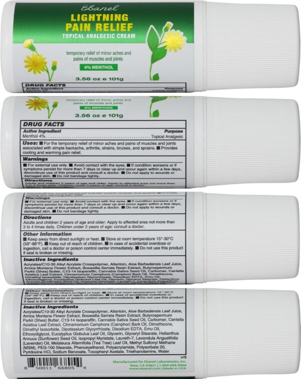 Ebanel Pain Relief Roll On for Arthritis, Foot, Back, Joint, Neck, Strains & Sprains with Menthol, Camphor, Arnica, Emu Oil, MSM, Boswellia, Targeted Muscle Pain Relief Roll On - Image 9
