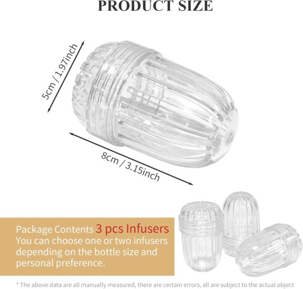 3PCS Tea Infuser,Plastic Mesh Detachable Tea Filter Strainer Balls for Loose Leaf Tea/Coffee/Fruit, Compatible with Stanley/Hydro Flask Wide Mouth Bottles, Transparent Tea Diffuser Basket with Lid - Image 5