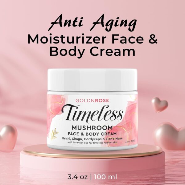 Zenrenu Anti Aging Moisturzer Face & Body Cream for Women - Reishi, Chaga, Cordyceps, Lion’s Mane Botanical Extracts & 8 Essential Oils for Silky Timeless Radiant Skin Tighening & Repair 3.4 oz - Image 8