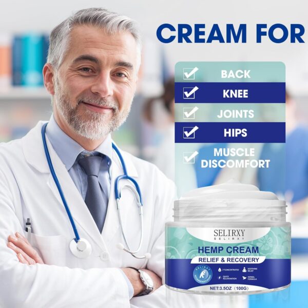 Nodfens Hemp Cream for Back, Knees, Neck, Fingers, Muscle Relaxer with Original Plant Extracts - Mineral Oil, Glycerin, Isopropyl Myristate, Oenothera for More Soothing - Image 2