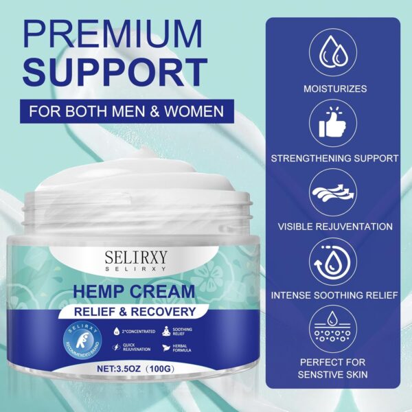 Nodfens Hemp Cream for Back, Knees, Neck, Fingers, Muscle Relaxer with Original Plant Extracts - Mineral Oil, Glycerin, Isopropyl Myristate, Oenothera for More Soothing - Image 5