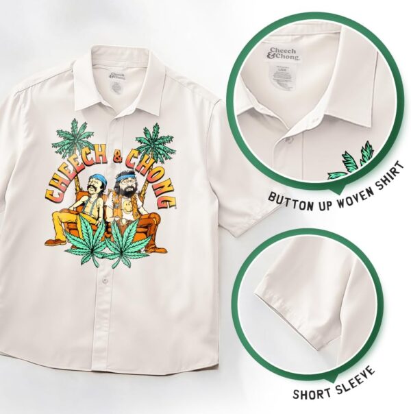 Isaac Morris Limited Cheech & Chong Mens Button Down Woven Shirt with Cheech & Chong Graphic Casual Shirt for Men - Image 2