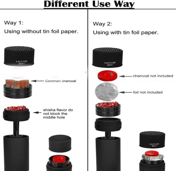 Portable Hookah for Travel, Hookah set with Everything, Hookahs Pipe Single Shisha Kit, To Go Hooka Cup Mini Hokahs perfect for travel, Easy Assemble & Storage Hooka Set with Portable Bag - Image 6