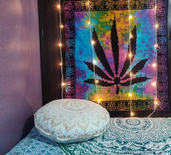 ICC Weed Tapestry Marijuana Wall Hanging leaf Poster Cannabis Hippie Decor Pot Flag Collage Dorm Trippy Bohemian Art psychedelic Small Hippie Rasta Ganja Cheap Tapestries (Multi 54 x 60 inch) - Image 6