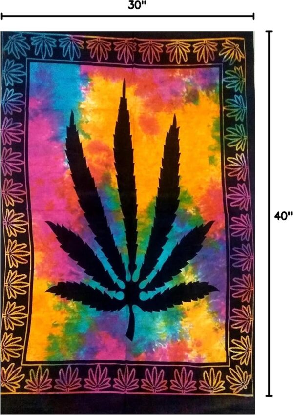 ICC Weed Tapestry Marijuana Wall Hanging leaf Poster Cannabis Hippie Decor Pot Flag Collage Dorm Trippy Bohemian Art psychedelic Small Hippie Rasta Ganja Cheap Tapestries (Multi 54 x 60 inch) - Image 9